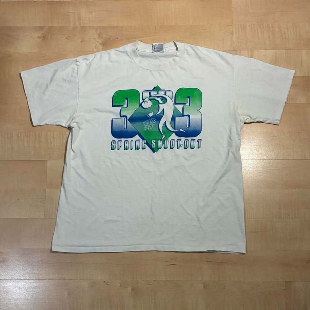 Vintage 90s Oneita 3 on 3 Tournament T-Shirt Size XXL White USA